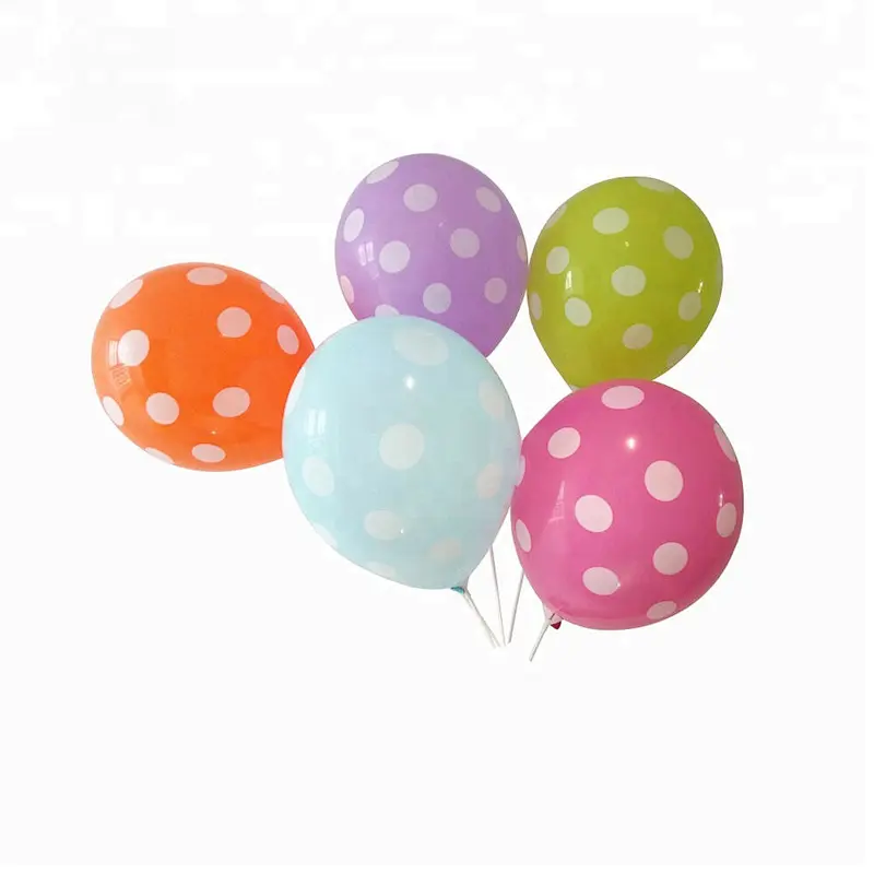 12 Inch Polka Spots Helium Small Round Shaped Latex Balloon