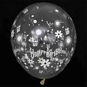 Shiny Latex Transparent Baby First Birthday Decoration Helium Balloon