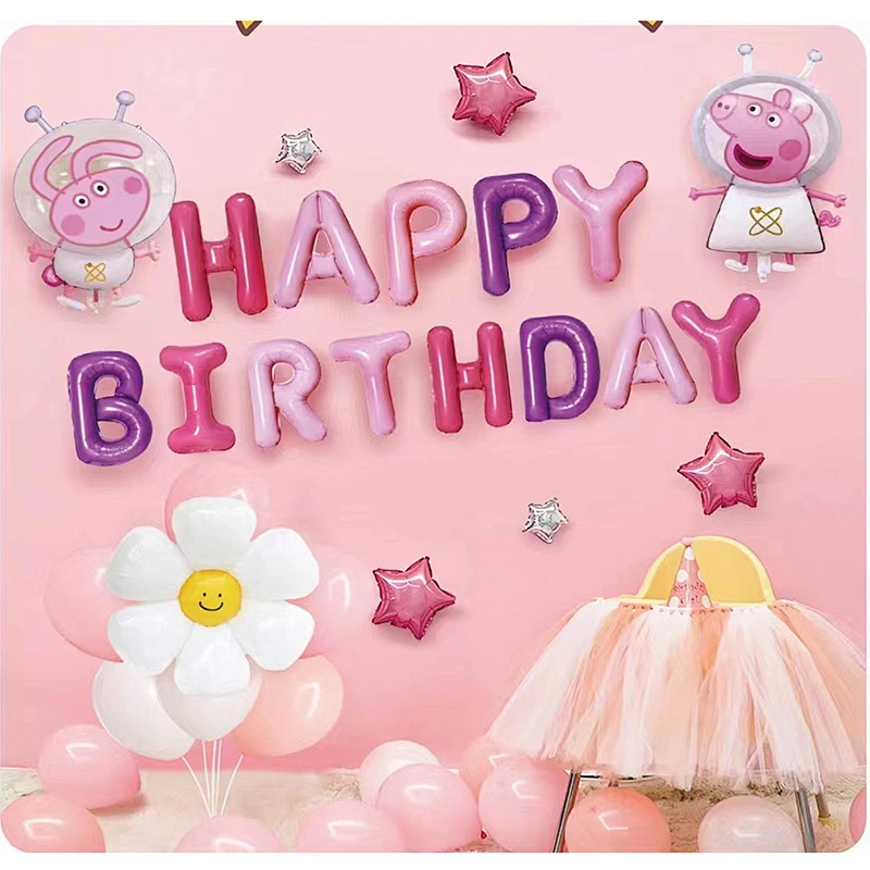 Baby Girl Cute Cartoon Mermaid Themed Birthday Party Latex And Foil Balloon Balloon Set Mermaid Birthday Atmosphere Decoration