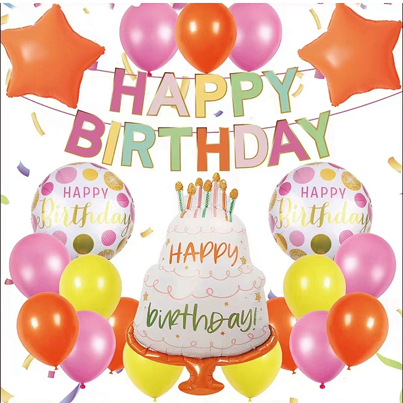 Latex Foil Balloon Party Decorations High Quality Happy Birthday Balloons Set For Birthday Party Decorations