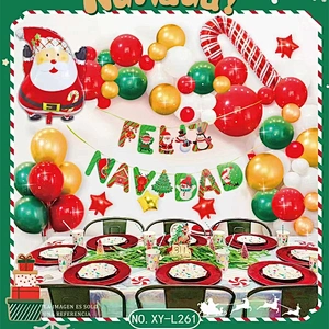Amazon Hot Sale Feliz Navidad Celebrate Christmas Decorations Creative Gifts Santa Claus Balloon Christmas Party Balloon Set