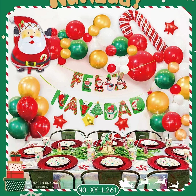 Amazon Hot Sale Feliz Navidad Celebrate Christmas Decorations Creative Gifts Santa Claus Balloon Christmas Party Balloon Set
