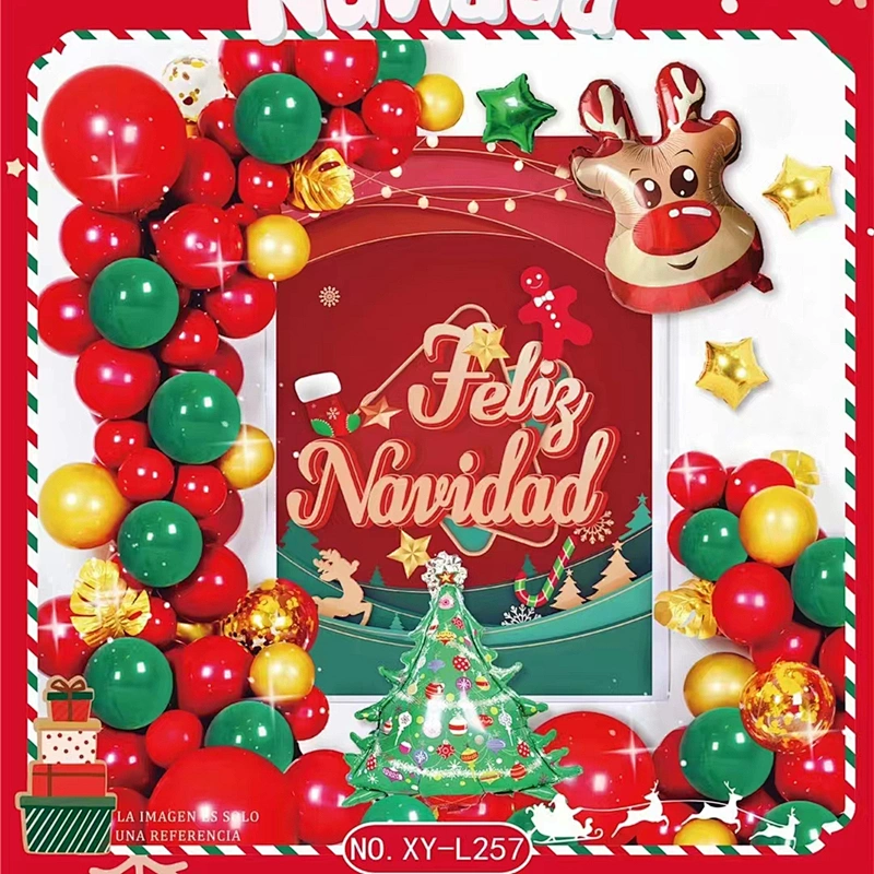 Amazon Hot Sale Feliz Navidad Celebrate Christmas Decorations Creative Gifts Santa Claus Balloon Christmas Party Balloon Set