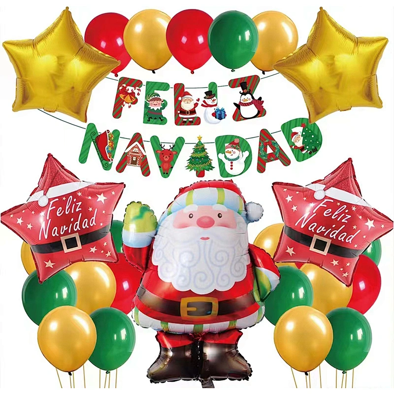 Feliz Navidad 2022 Merry Christmas Decorations Balloon Kit Merry Christmas santa Claus xmas Tree snowman Foil Balloon