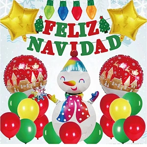 Feliz Navidad 2022 Merry Christmas Decorations Balloon Kit Merry Christmas santa Claus xmas Tree snowman Foil Balloon