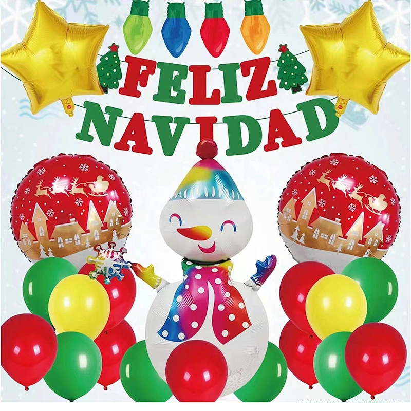 Feliz Navidad 2022 Merry Christmas Decorations Balloon Kit Merry Christmas santa Claus xmas Tree snowman Foil Balloon