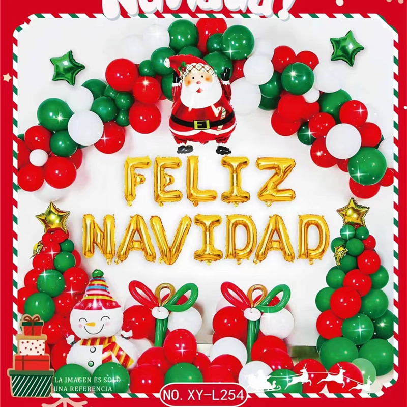 Amazon Hot Sale Feliz Navidad Celebrate Christmas Decorations Creative Gifts Santa Claus Balloon Christmas Party Balloon Set