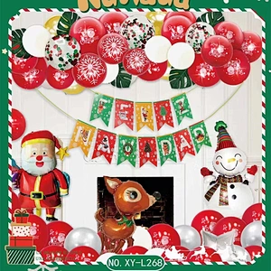 Amazon Hot Sale Feliz Navidad Celebrate Christmas Decorations Creative Gifts Santa Claus Balloon Christmas Party Balloon Set