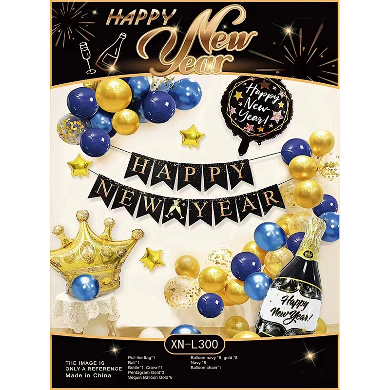New Design Amazon 2023 Happy New Year Balloons Party Balloon Kit for New Year Decoration 2023 Balloon Banner