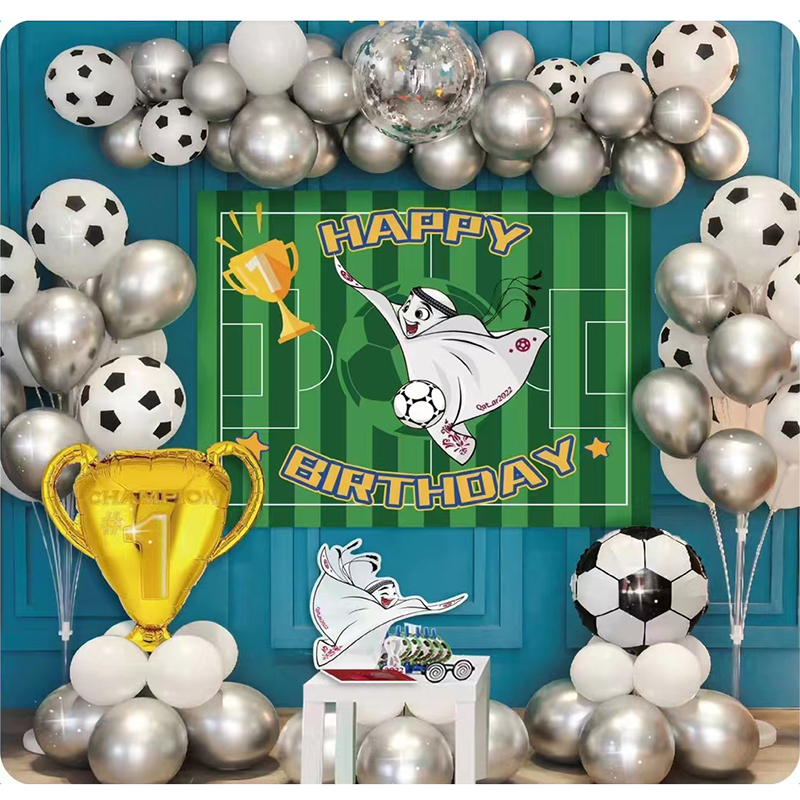 Soccer Theme Birthday Party Decorations For Boy World Cup Foil Balloons Trophy Birthday Party Football Balloon Garland Arch Kit