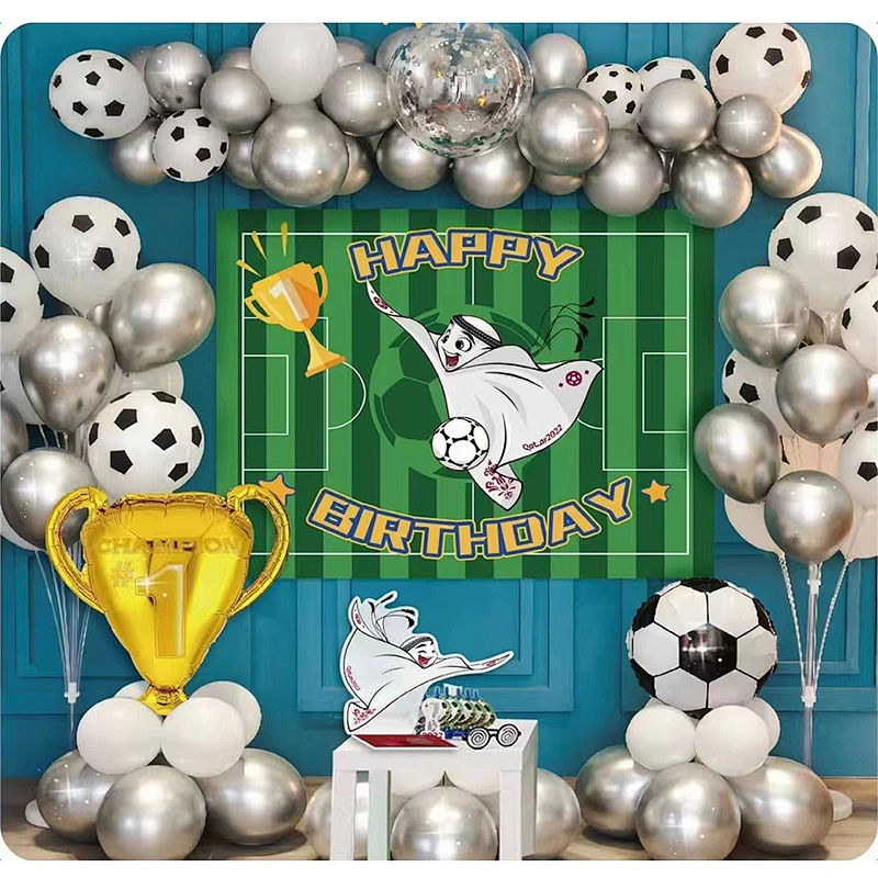 Soccer Theme Birthday Party Decorations For Boy World Cup Foil Balloons Trophy Birthday Party Football Balloon Garland Arch Kit