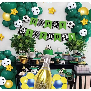 Soccer Theme Birthday Party Decorations For Boy World Cup Foil Balloons Trophy Birthday Party Football Balloon Garland Arch Kit