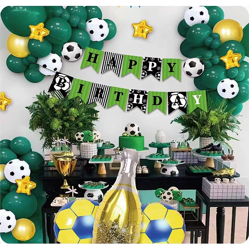 Soccer Theme Birthday Party Decorations For Boy World Cup Foil Balloons Trophy Birthday Party Football Balloon Garland Arch Kit
