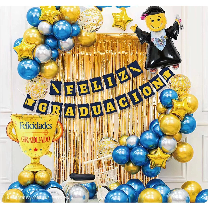 Amazon Low Price 2023 Congrats Grad Party Decoration Supply Spanish Feliz Graduation Bunting Flag Balloon Backdrop Arch Garland
