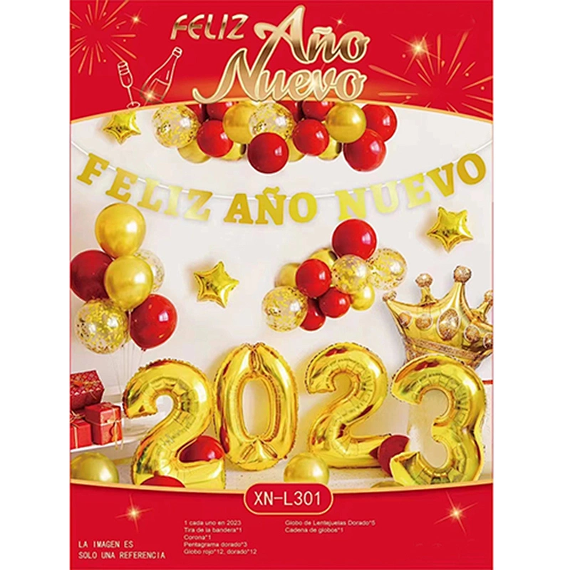 New Design Amazon 2023 Happy New Year Balloons Party Balloon Kit for New Year Decoration 2023 Balloon Banner