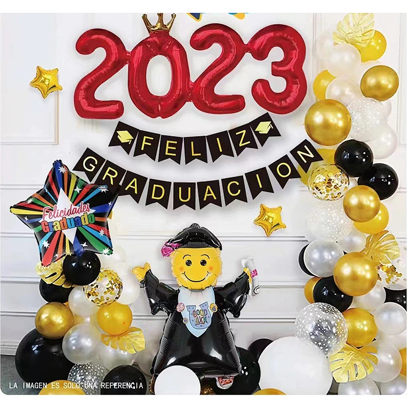 Amazon Low Price 2023 Congrats Grad Party Decoration Supply Spanish Feliz Graduation Bunting Flag Balloon Backdrop Arch Garland