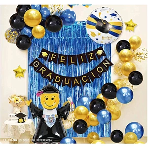 Amazon Low Price 2023 Congrats Grad Party Decoration Supply Spanish Feliz Graduation Bunting Flag Balloon Backdrop Arch Garland