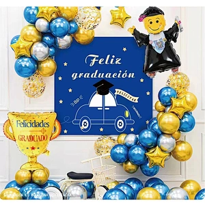 Amazon Low Price 2023 Congrats Grad Party Decoration Supply Spanish Feliz Graduation Bunting Flag Balloon Backdrop Arch Garland