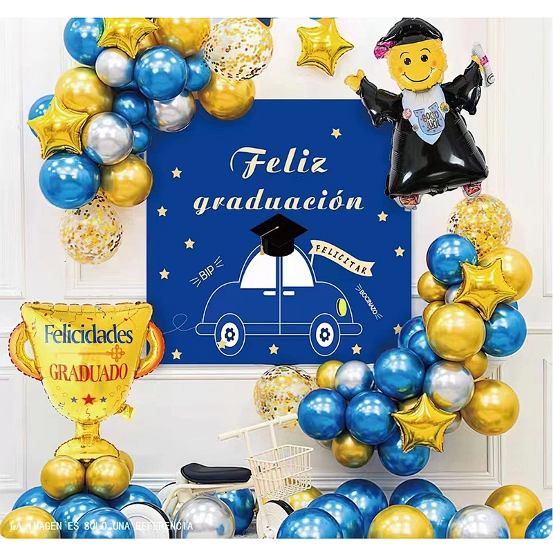 Amazon Low Price 2023 Congrats Grad Party Decoration Supply Spanish Feliz Graduation Bunting Flag Balloon Backdrop Arch Garland