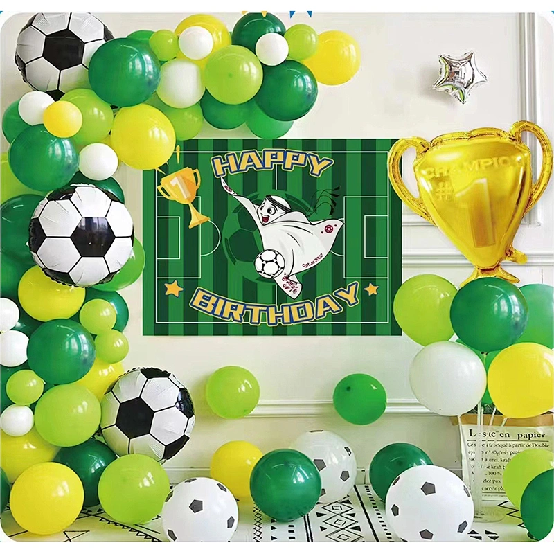 Soccer Theme Birthday Party Decorations For Boy World Cup Foil Balloons Trophy Birthday Party Football Balloon Garland Arch Kit