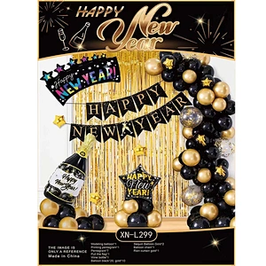 New Design Amazon 2023 Happy New Year Balloons Party Balloon Kit for New Year Decoration 2023 Balloon Banner