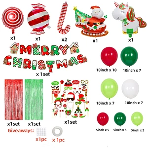 Merry Christmas Balloon and photo pros Decor Santa Elk Snowman latex Christmas balloons kit Garland Arch for Xmas party supplies