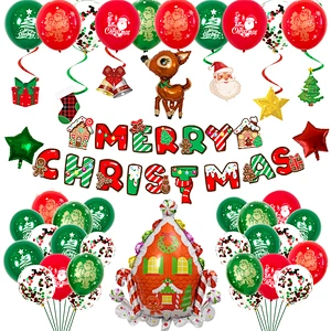 New Christmas Alphabet Aluminum Foil Balloon Set Santa Claus Christmas Deer Mall Decoration kit party supplies