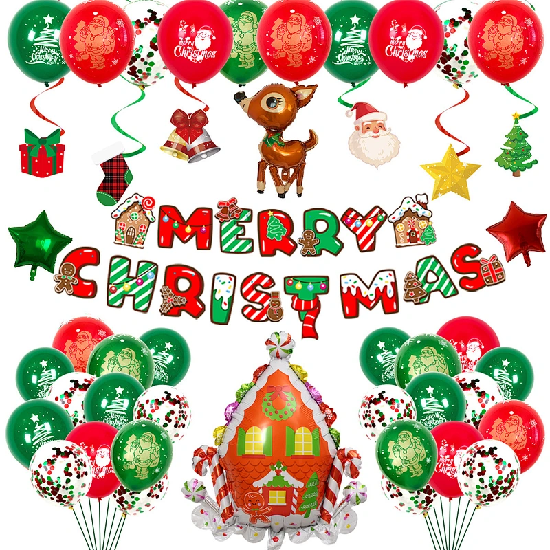 New Christmas Alphabet Aluminum Foil Balloon Set Santa Claus Christmas Deer Mall Decoration kit party supplies