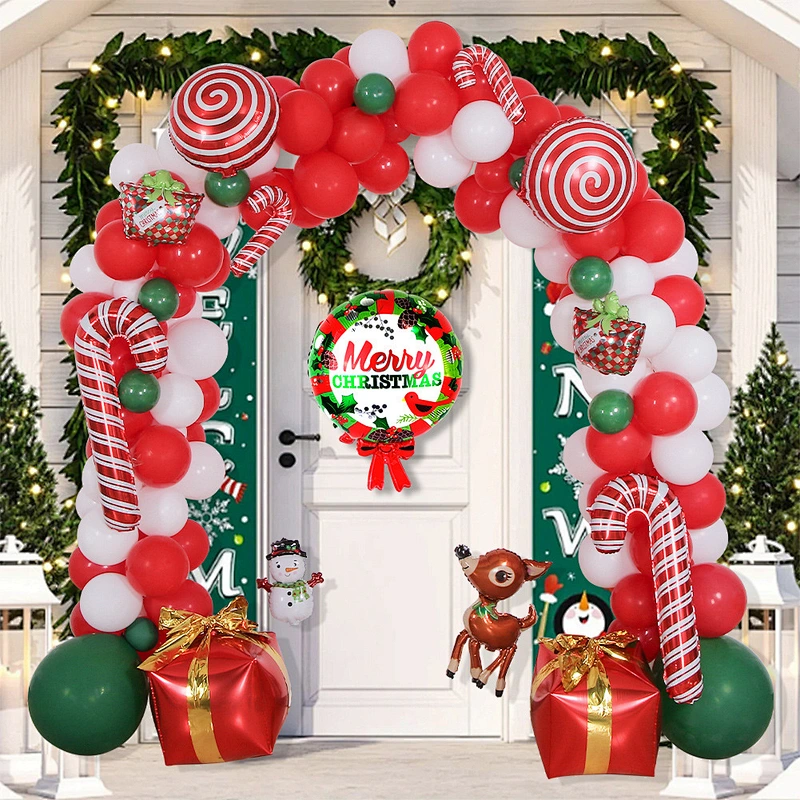 Christmas Decorations Balloon Arch Garland Party Balloon Decorations Balloon Props Santa Claus Banner Snowman Elk