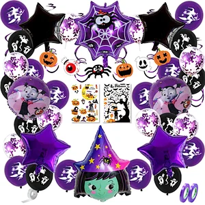 New Halloween Balloon Set Halloween Party Decoration Arrangement Sticker Aluminum Film Aluminum Foil Balloon Set