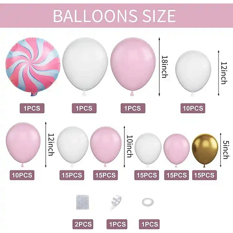 Party Supplier Wholesale 102 PCS Pink Gender Reveal Balloons for Baby Girl Pink White Balloons Garland Arch Kit