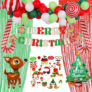 Merry Christmas Balloon and photo pros Decor Santa Elk Snowman latex Christmas balloons kit Garland Arch for Xmas party supplies