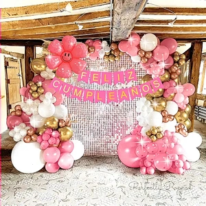 Purple Latex Balloons Doors And Windows Balloon Decoration Spanish Happy Birthday Alphabet Banner For Party Decorations
