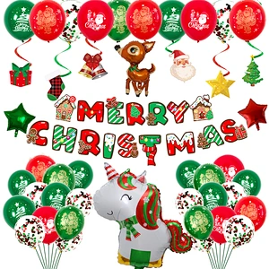 New Christmas Alphabet Aluminum Foil Balloon Set Santa Claus Christmas Deer Mall Decoration kit party supplies