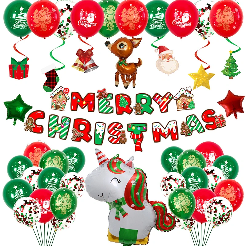 New Christmas Alphabet Aluminum Foil Balloon Set Santa Claus Christmas Deer Mall Decoration kit party supplies