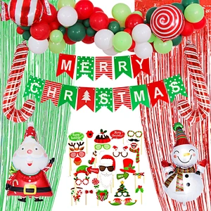 Merry Christmas Balloon and photo pros Decor Santa Elk Snowman latex Christmas balloons kit Garland Arch for Xmas party supplies