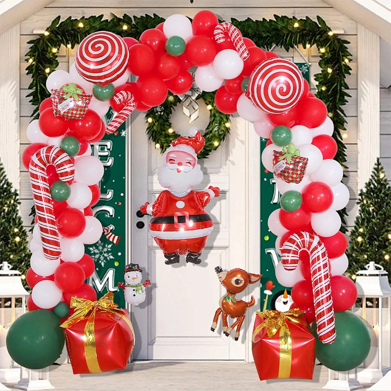 Christmas Decorations Balloon Arch Garland Party Balloon Decorations Balloon Props Santa Claus Banner Snowman Elk