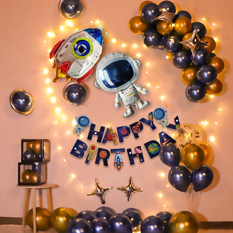 New children's birthday party balloon starry sky series decoration astronaut astronaut aluminum film balloon package