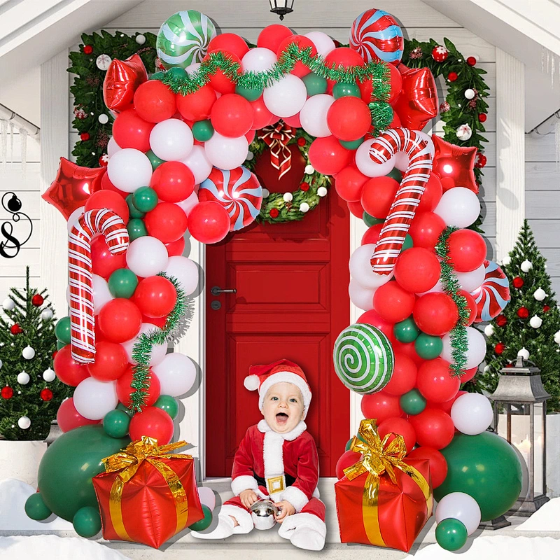 Christmas Decorations Balloon Arch Garland Party Balloon Decorations Balloon Props Santa Claus Banner Snowman Elk