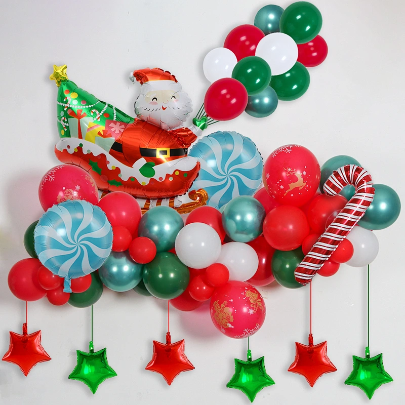 2022 new sales factory wholesale Christmas aluminum film balloon Christmas gift set balloon decoration gift
