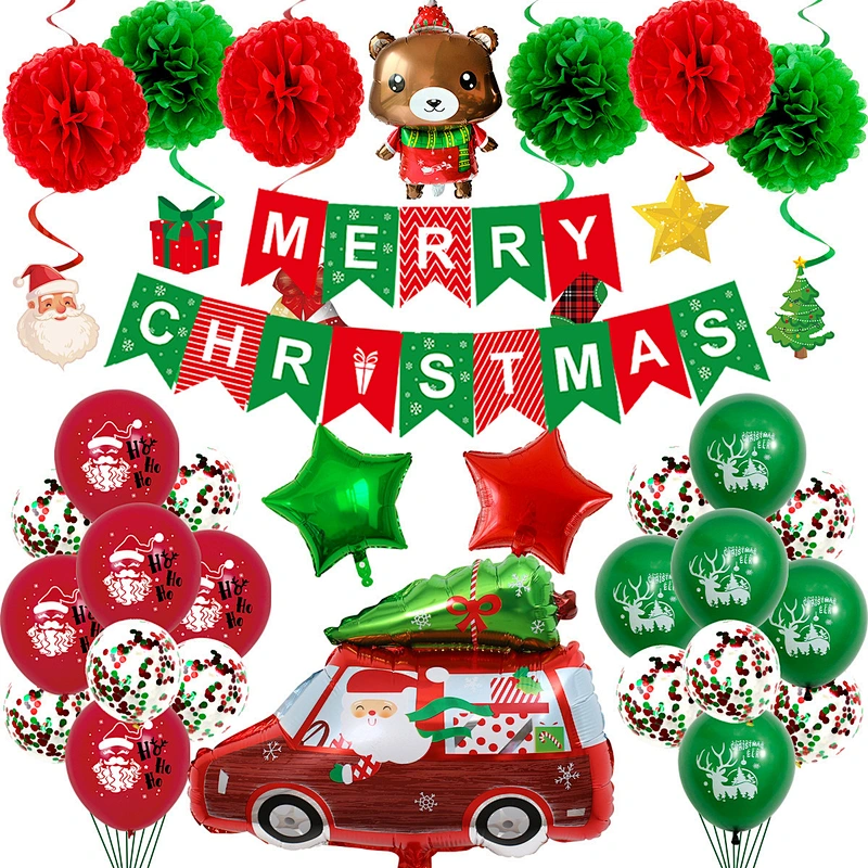 2022 new sales factory wholesale Christmas aluminum film balloon Christmas gift set balloon decoration gift