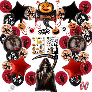 New Halloween Balloon Set Halloween Party Decoration Arrangement Sticker Aluminum Film Aluminum Foil Balloon Set