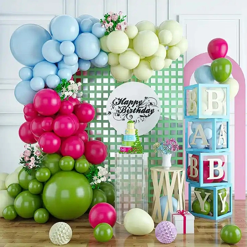 102pcs Rose Green Party Balloons Garland Arch Kit for Birthday Wedding Anniversary Baby Shower Bridal Festival Bachelor Party