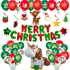 New Christmas Alphabet Aluminum Foil Balloon Set Santa Claus Christmas Deer Mall Decoration kit party supplies