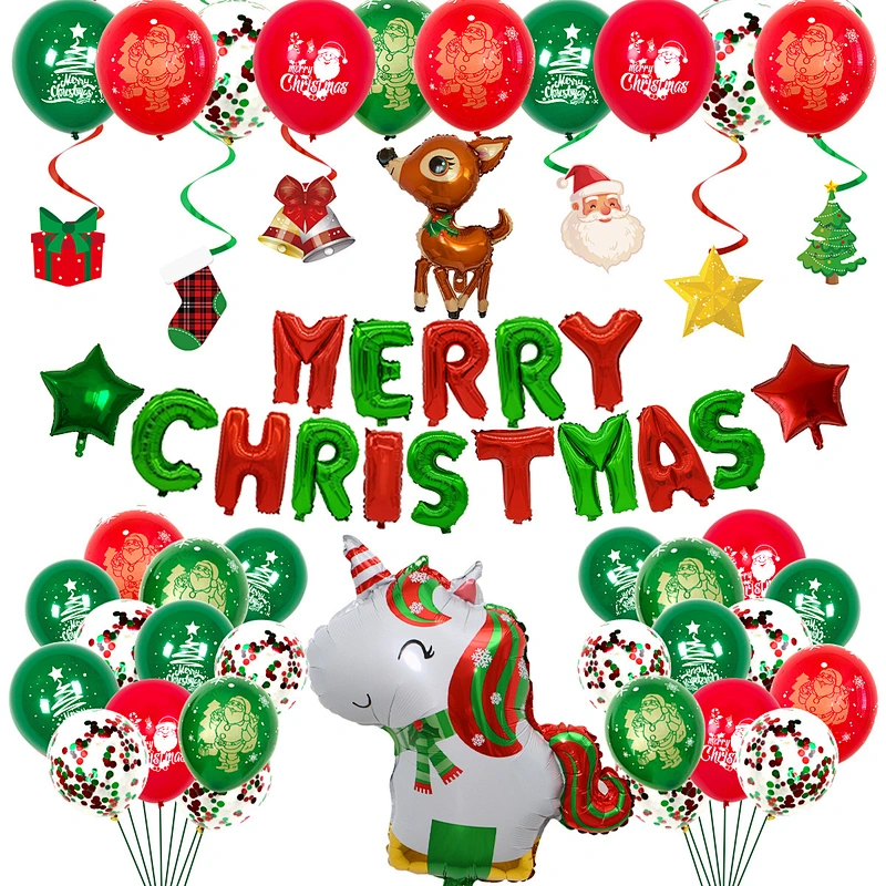 New Christmas Alphabet Aluminum Foil Balloon Set Santa Claus Christmas Deer Mall Decoration kit party supplies