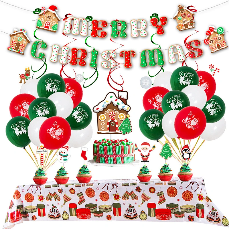 Amazon hot sell Christmas decoration Balloon Arch wreath party balloon decoration balloon prop Santa flag snowman elk