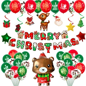 New Christmas Alphabet Aluminum Foil Balloon Set Santa Claus Christmas Deer Mall Decoration kit party supplies