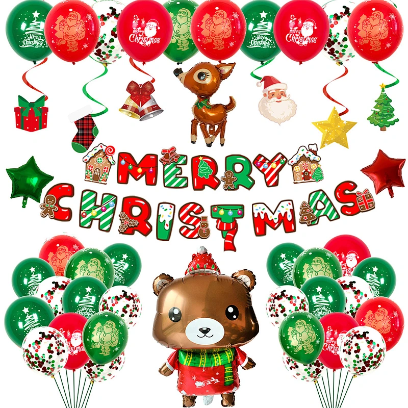 New Christmas Alphabet Aluminum Foil Balloon Set Santa Claus Christmas Deer Mall Decoration kit party supplies