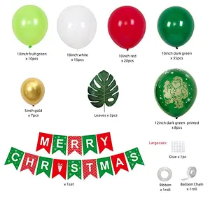2022 Merry Christmas Party Decoration Set Red and Green Balloon Set Party Supplies Santa Claus Balloon Decoration