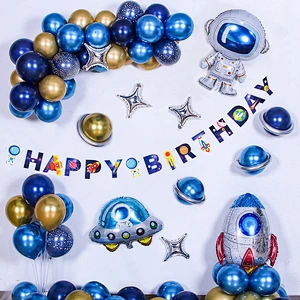 New children's birthday party balloon starry sky series decoration astronaut astronaut aluminum film balloon package